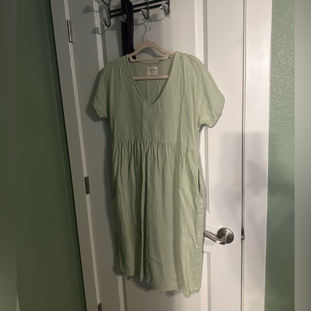 Linen Sage Green Dress